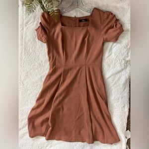 Pink Linen Midi Dress